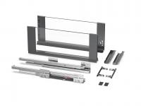 Ящик Slim Glass стеклянный 199*400 мм графит, Nuovo, 05B.01.018