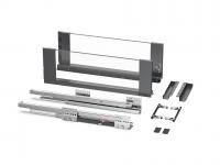 Ящик Slim Glass стеклянный 167*350 мм графит, Nuovo, 05B.01.018