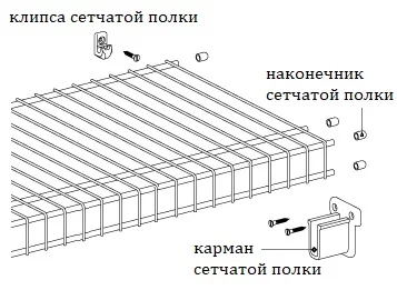 Наконечник сетчат.полки Белый FRM5505