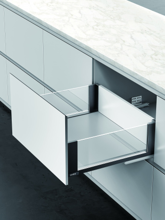 Ящик Slim Glass стеклянный 167*450 мм графит, Nuovo, 05B.01.018