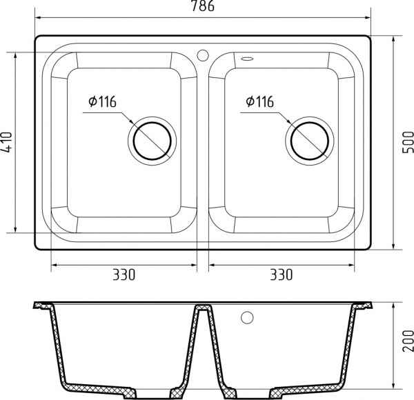 Мойка STANDART 780K , цвет S-780K графит