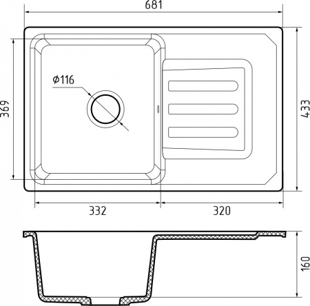 Мойка SMART 680 L , цвет 680 L белый (без сифона)