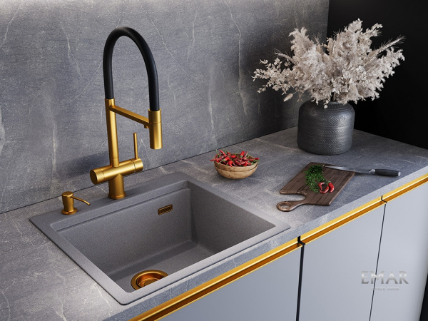 Смеситель ЕС-7024 PVD Golden