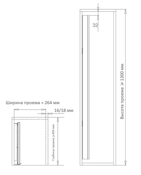 Поворотно-выдвижное зеркало,352х61х1200мм серый FIRMAX FRM5810.1200.01