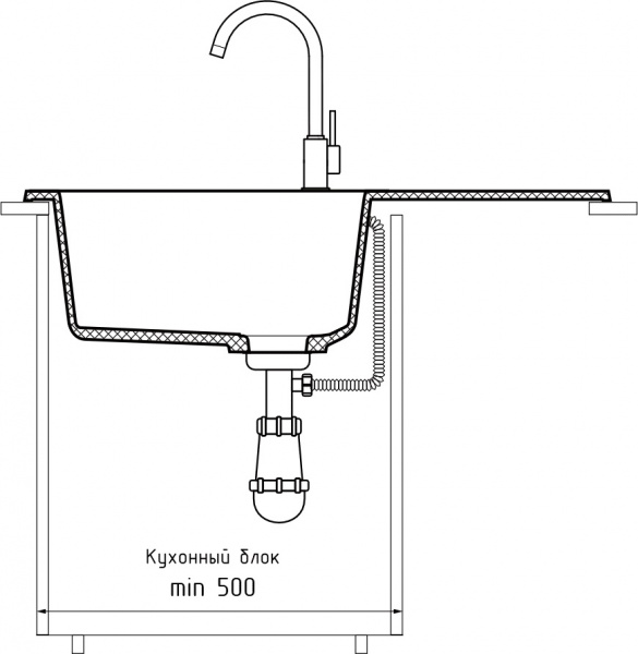 Мойка RONDO 750L , цвет R-750L графит