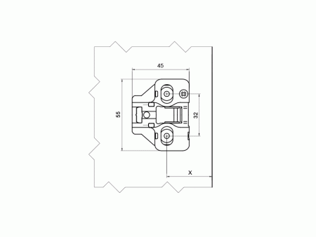 Монтажная планка 3D для петли Firmax, H=2, FRM0197.N 