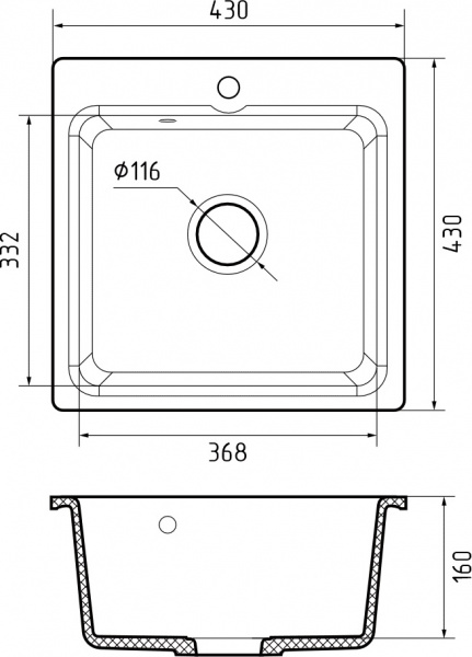 Мойка SMART 430 , цвет 430 бежевый (без сифона)