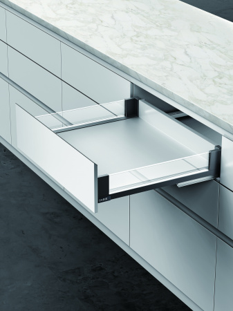 Ящик Slim Glass стеклянный 84*350 мм графит, Nuovo, 05B.01.018