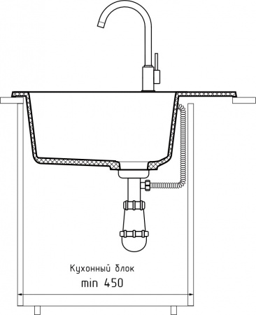 Мойка RONDO 580L , цвет R-580L черный