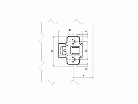 Монтажная планка для петли Firmax, H=2, FRM0197